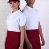 color half apron maroon