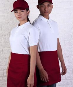 color half apron maroon