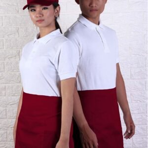 color half apron maroon