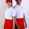 color half apron merah