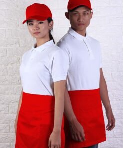 color half apron merah