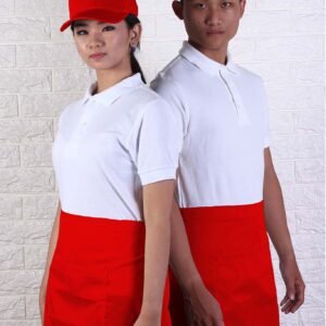 color half apron merah