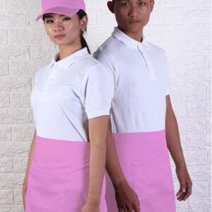 color half apron pink