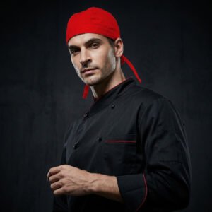 Topi Koki Jepang Merah (topi pirates merah)