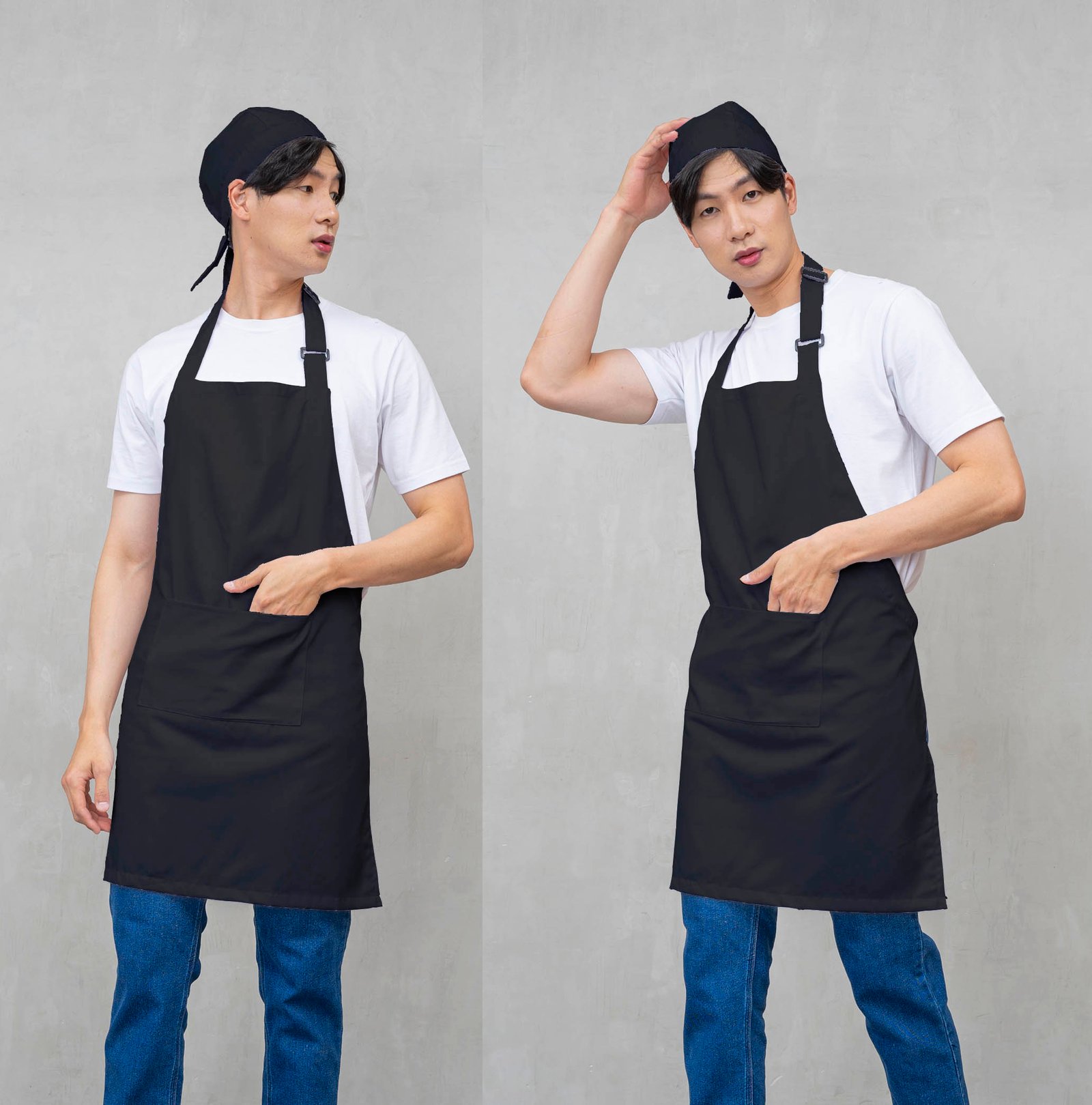dio apron polos hitam