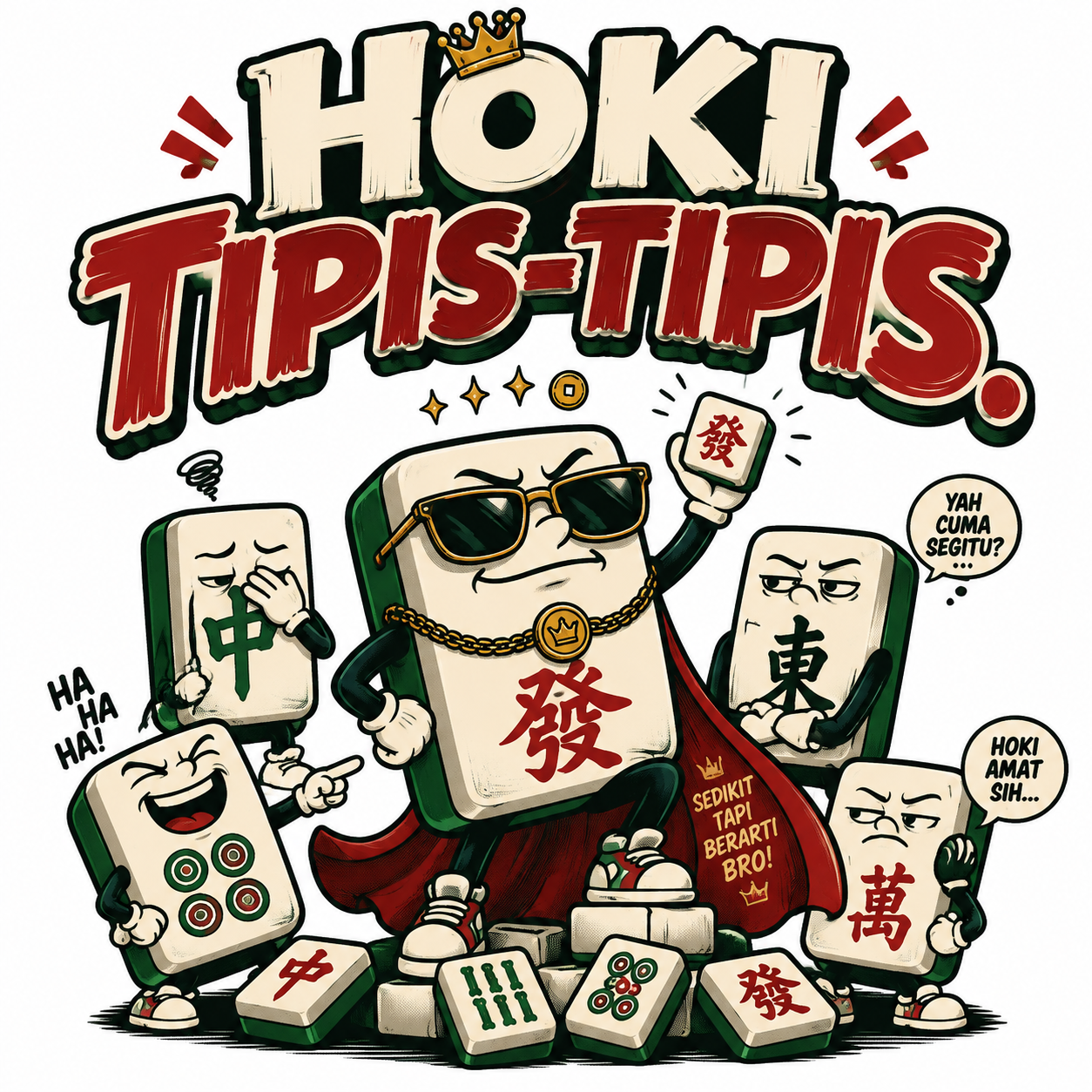 Kaos Mahjong HOKI TIPIS-TIPIS - Gambar 2