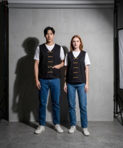 Chinese vest All size Hitam Rompi mahjong