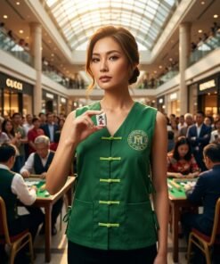 Alternative view of Chinese vest All size  Rompi mahjong Custom printing logo