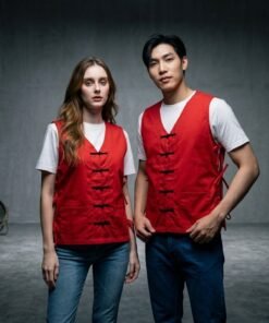 Chinese vest All size merah Rompi mahjong